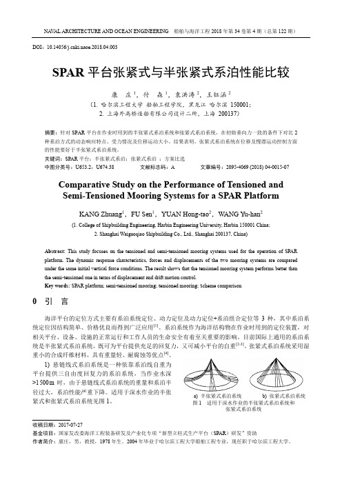 SPAR平台张紧式与半张紧式系泊性能比较