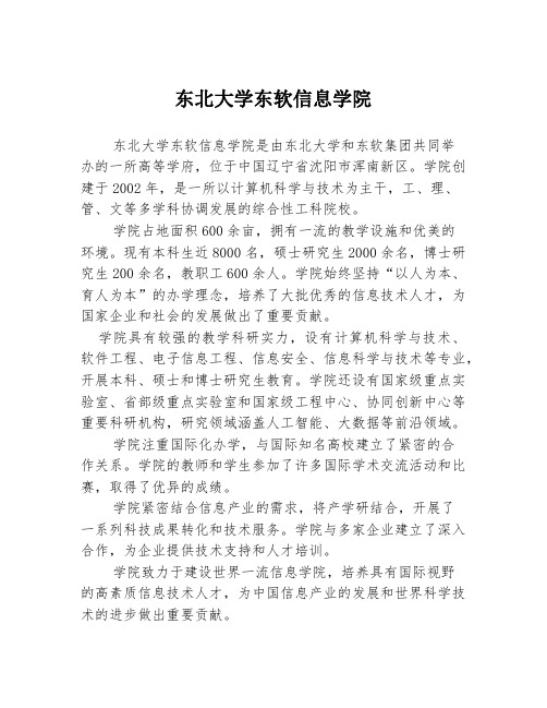 东北大学东软信息学院