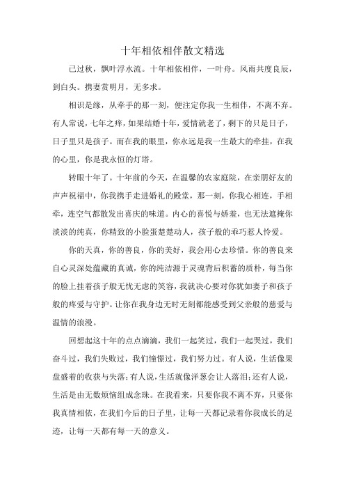 十年相依相伴散文精选