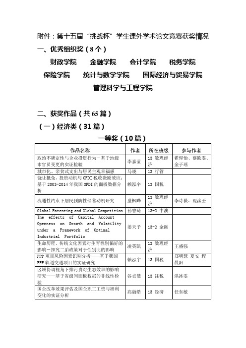 挑战杯-中央财经大学