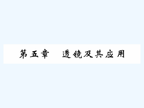 中考物理复习  第5章  透镜及其应用