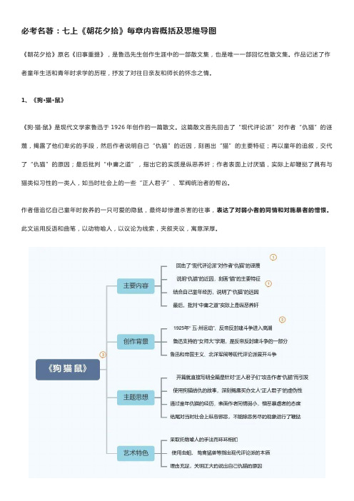 必考名著：七上《朝花夕拾》每章内容概括及思维导图