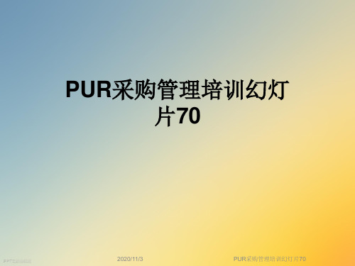 PUR采购管理培训幻灯片70