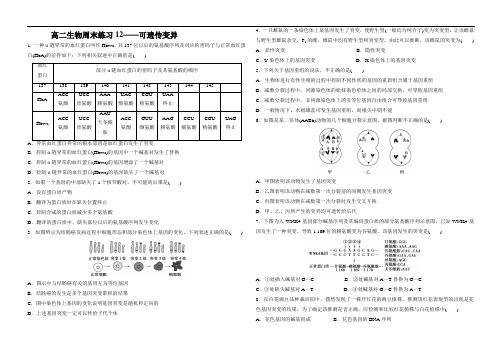 基因突变_基因重组_染色体变异精编练习题