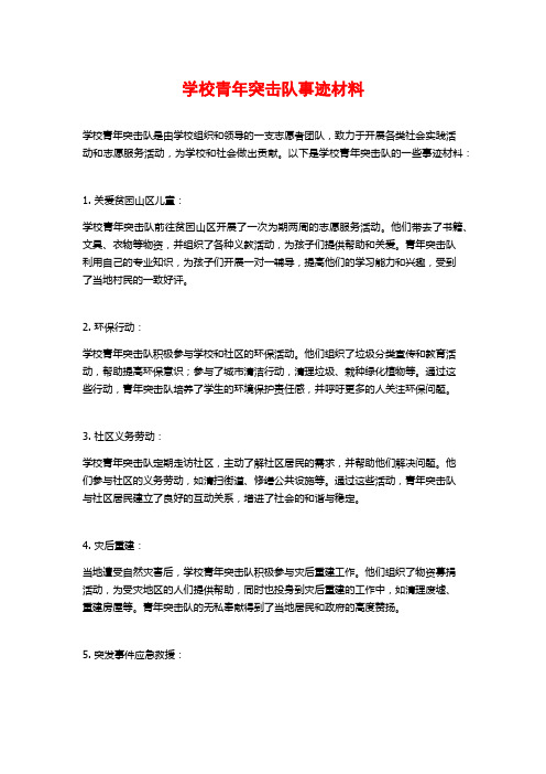 学校青年突击队事迹材料