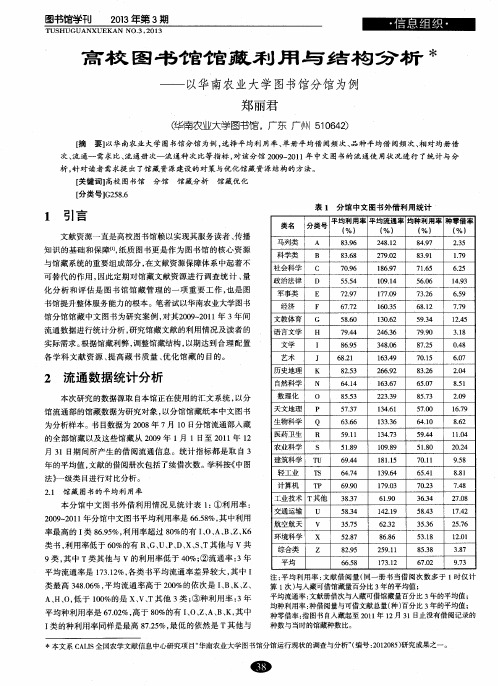 高校图书馆馆藏利用与结构分析——以华南农业大学图书馆分馆为例