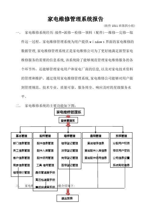 家电维修管理系统报告