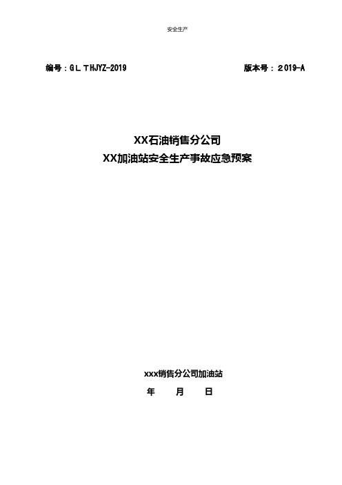 加油站应急预案最新模板台账制度方案企业安全细则生产规范化应急预案等