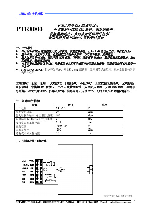 PTR8000 datasheet