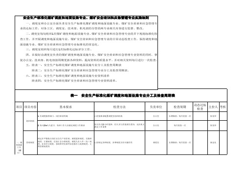 2018年煤矿调度和应急管理专业安全质量标准化实施细则(最新)