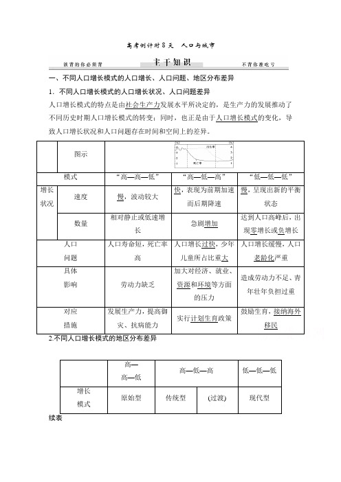 高考地理高考倒计时8天:人口与城市