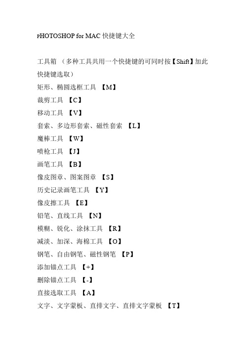 PHOTOSHOP-for-MAC快捷键大全