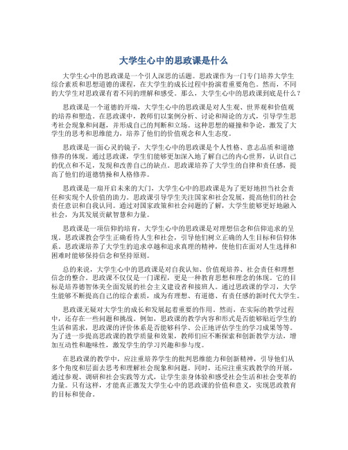 大学生心中的思政课是什么