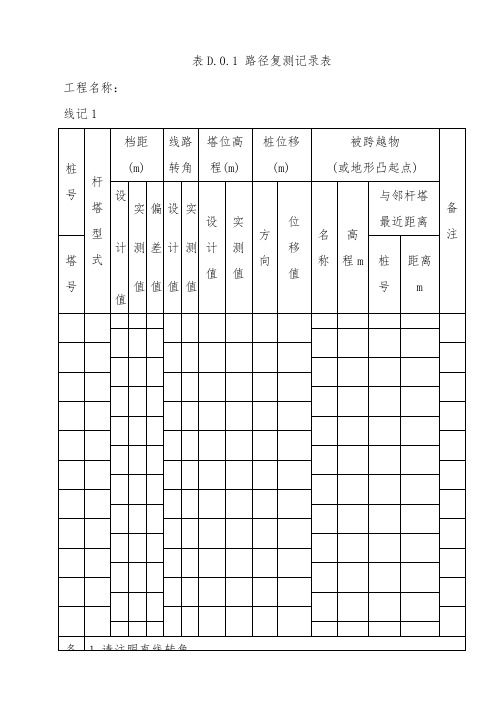 GB50173-2014-电气装置安装工程-66kV及以下架空电力线路施工及验收规范-D类表格