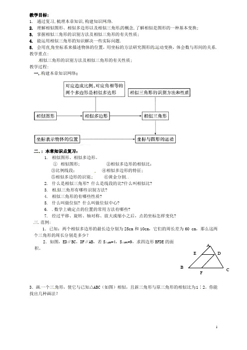 江苏省淮安市淮阴区棉花中学中考数学 相似三角形复习教案(1) 新人教版