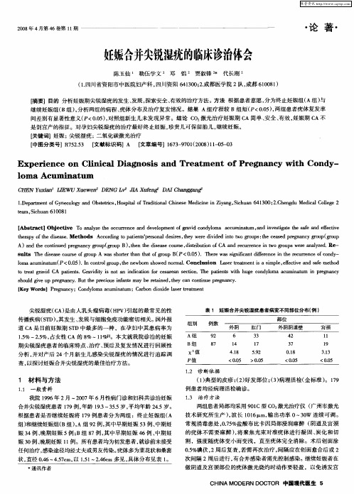 妊娠合并尖锐湿疣的临床诊治体会