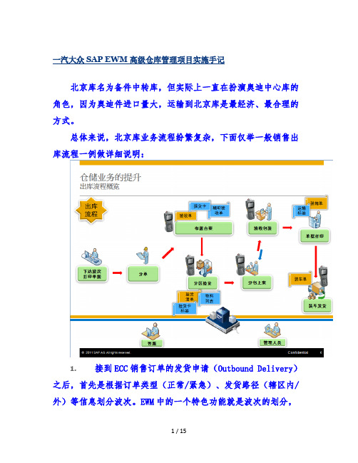 EWM重要资源：一汽大众SAP EWM高级仓库管理项目实施手记