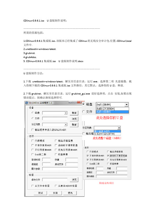CDlinux0.9.6.1.iso集成版U盘版制作说明