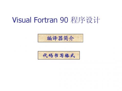 Visual Fortran90 编译器及代码书写格式