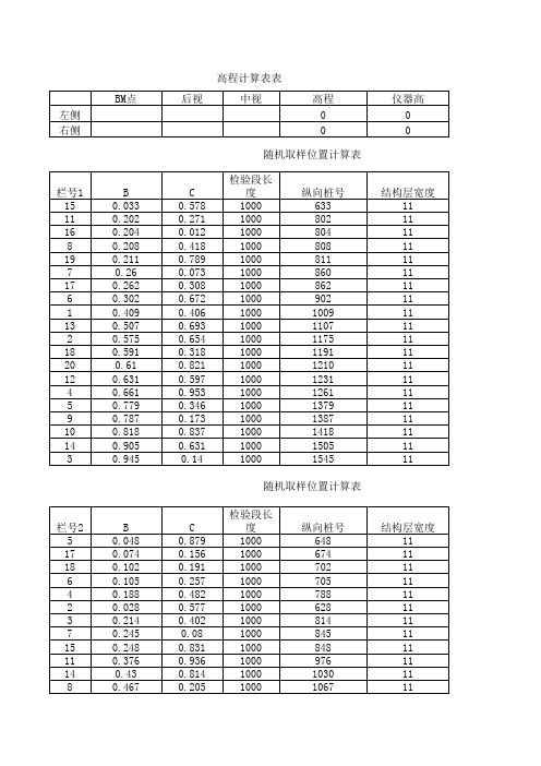 高程计算表