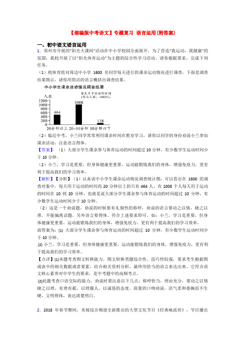 【部编版中考语文】专题复习 语言运用(附答案)