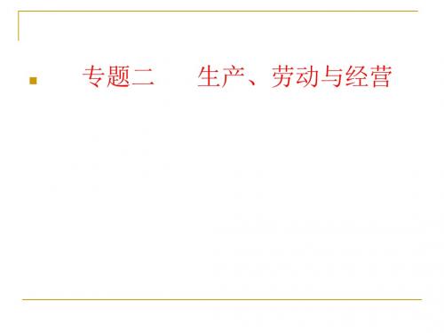 高考政治二轮复习课件：专题二 生产劳动与经营