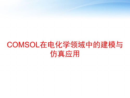 COMSOL在电化学领域中的建模与仿真应用 ppt课件