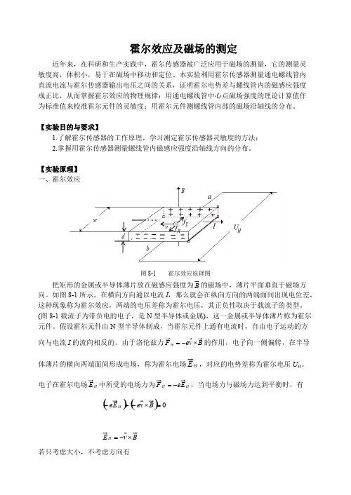 霍尔效应及磁场的测定