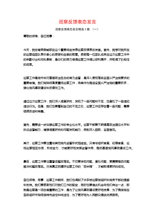 巡察反馈表态发言3篇