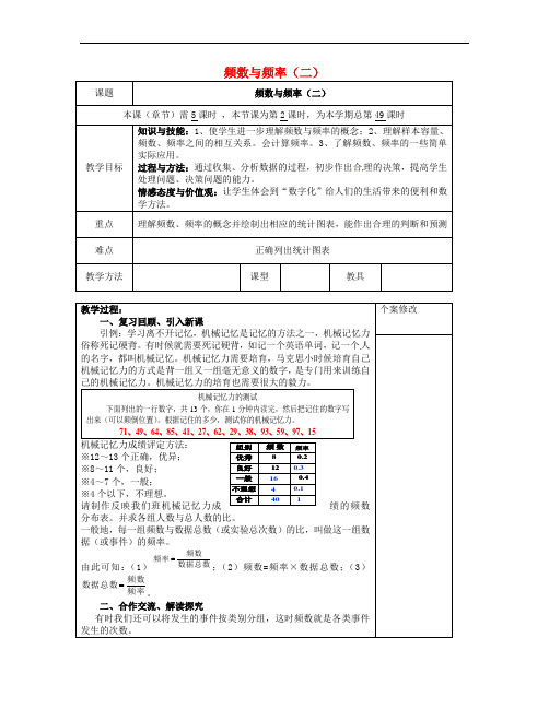 《频数与频率》教案 (公开课获奖)教案 2022青岛版 (2)