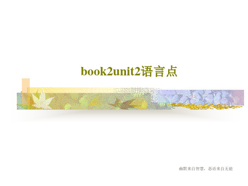 book2unit2语言点27页PPT