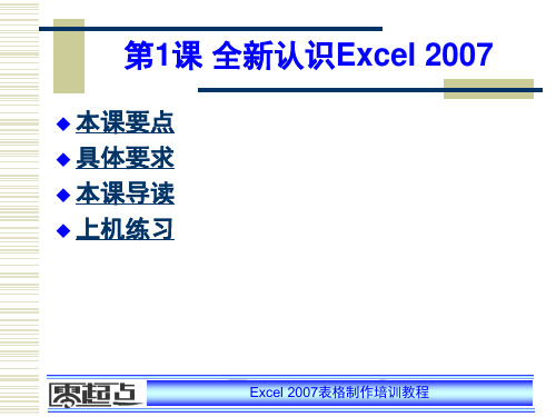 零起点excel培训教案第1课
