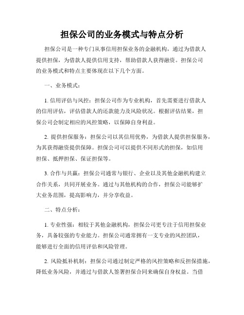 担保公司的业务模式与特点分析