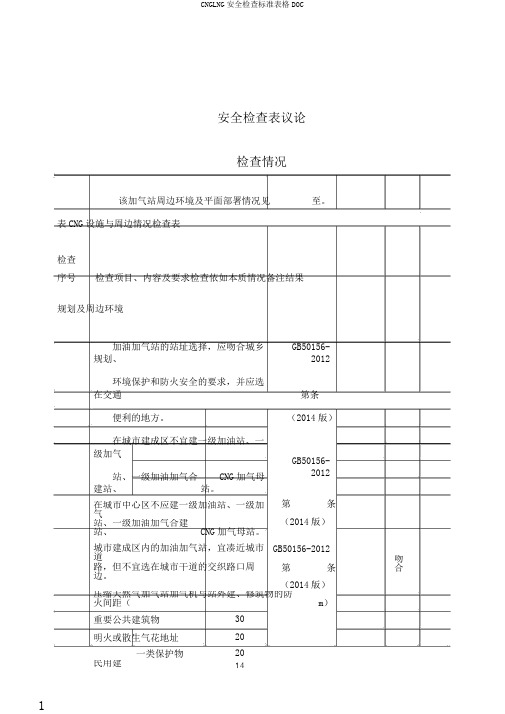 CNGLNG安全检查标准表格DOC