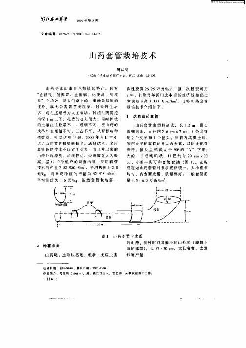 山药套管栽培技术