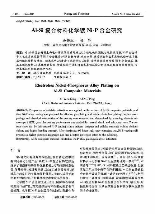 Al-Si复合材料化学镀Ni-P合金研究