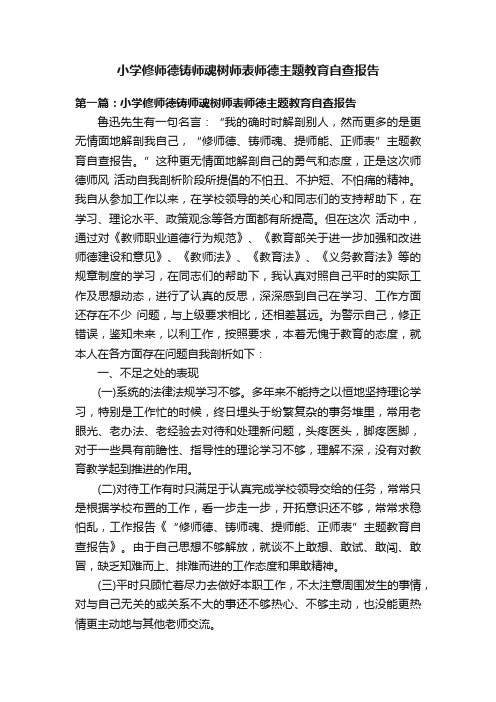 小学修师德铸师魂树师表师德主题教育自查报告