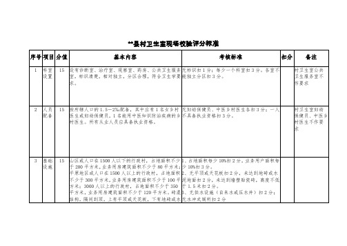 村卫生室现场校验评分标准