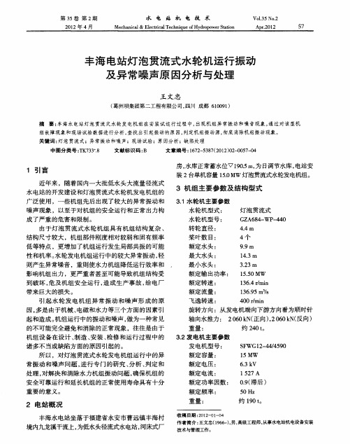 丰海电站灯泡贯流式水轮机运行振动及异常噪声原因分析与处理