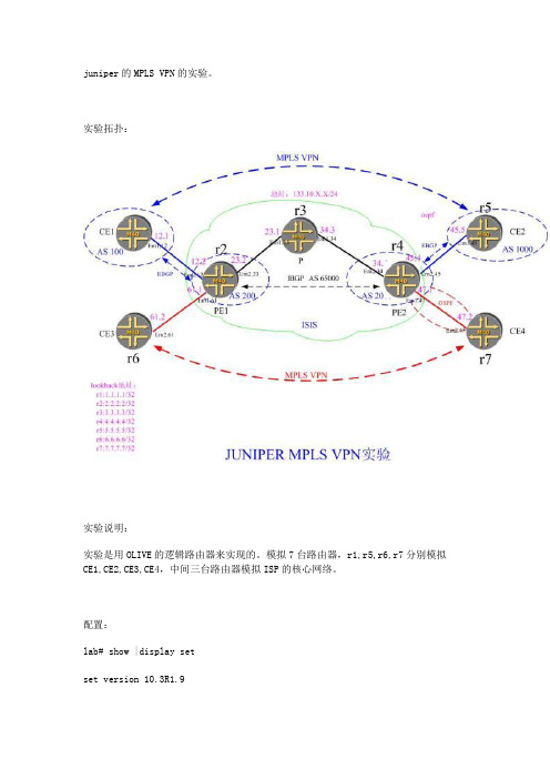 juniper-OSPF-BGP-ISIS-MPLS_VPN_实验