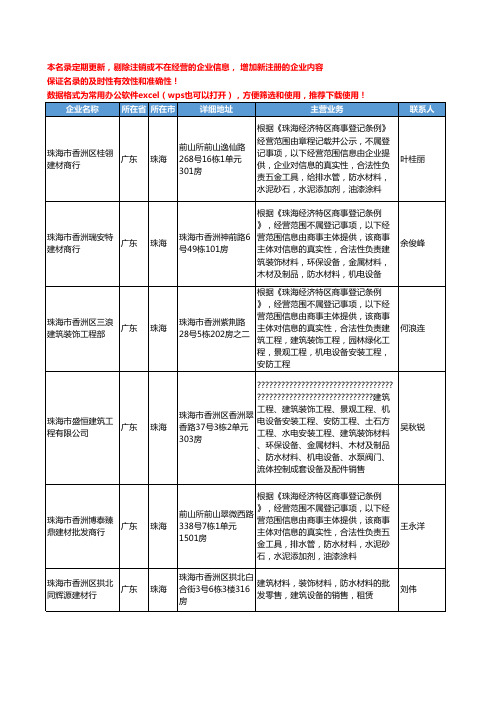 2020新版广东省防水材料工商企业公司名录名单黄页联系方式大全495家