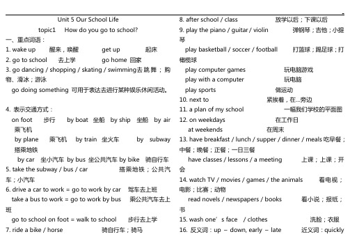 七学年英语下册重要知识点和语法点归纳仁爱版