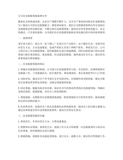 公司应急救援预案案例分享