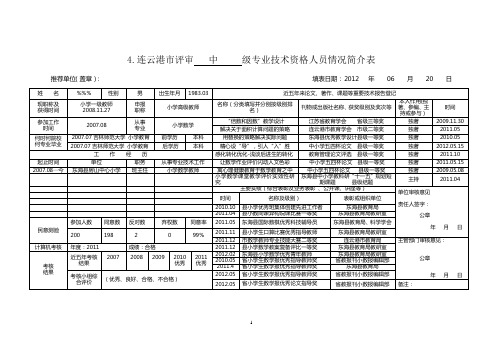 专业技术资格人员情况简介