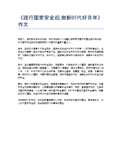 《践行国家安全观,做新时代好青年》作文