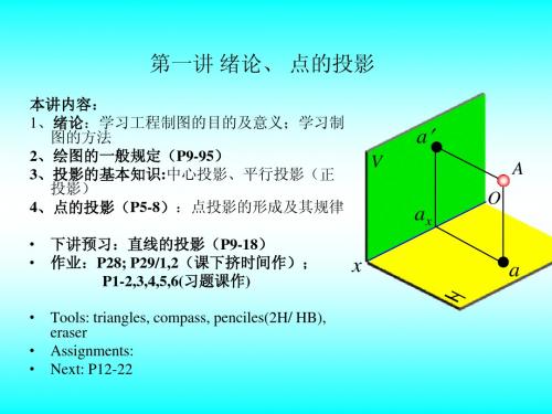 工程制图 中国石油大学 绪论 点的投影