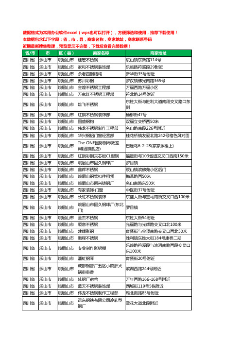 2020新版四川省乐山市峨眉山市钢材工商企业公司商家名录名单联系电话号码地址大全78家