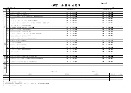 分层审核表部门审核(装配车间)