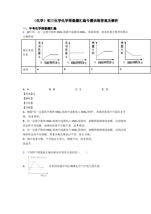 (化学)初三化学化学图像题汇编专题训练答案及解析