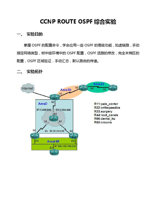 [福建金科]CCNP ROUTE OSPF综合实验